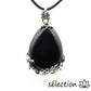 selection-zen pendentif agate noire goutte fleurs