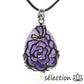 améthyste pendentif goutte fleurs selection zen