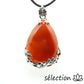 pendentif cornaline goutte fleurs selection-zen
