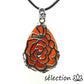 selection zen pendentif goutte fleurs cornaline