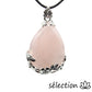 pendentif goutte fleurs quartz rose selection-zen