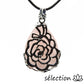 selection zen pendentif quartz rose goutte fleurs
