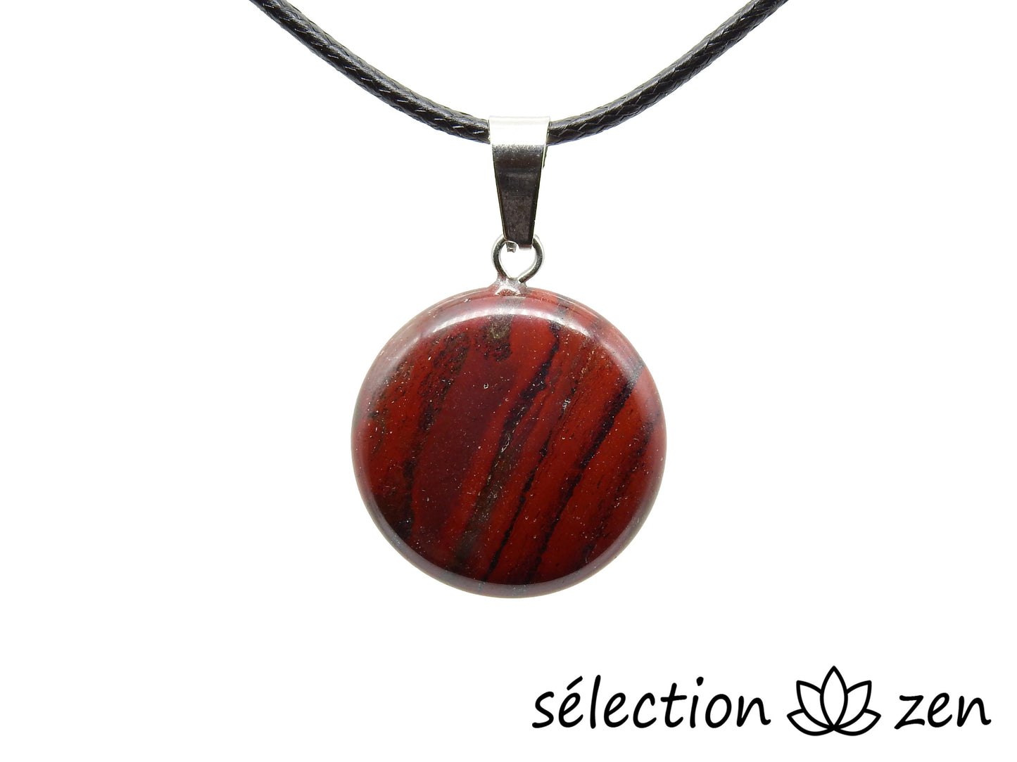 pendentif galet jaspe rouge selection-zen