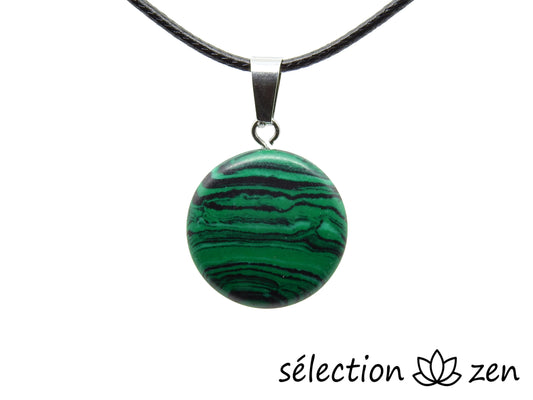 selection-zen pendentif galet malachite