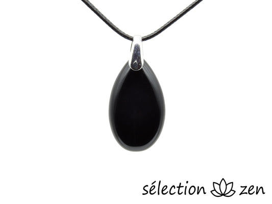 pendentif agate noire goutte 3.5cm selection-zen