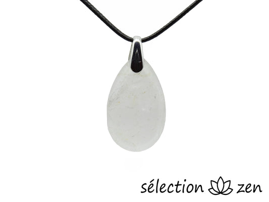 pendentif goutte quartz blanc 3.5cm selection-zen