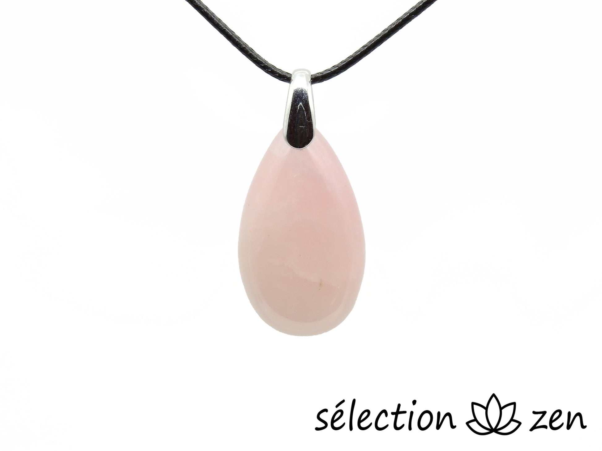 pendentif goutte quartz rose 3.5cm selection-zen