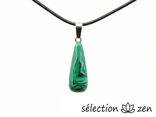 pendentif goutte longue malachite selection zen