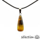 pendentif goutte longue œil de tigre jaune selection zen