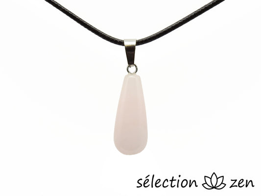 pendentif goutte longue quartz rose selection zen