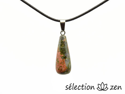 pendentif goutte longue unakite selection zen