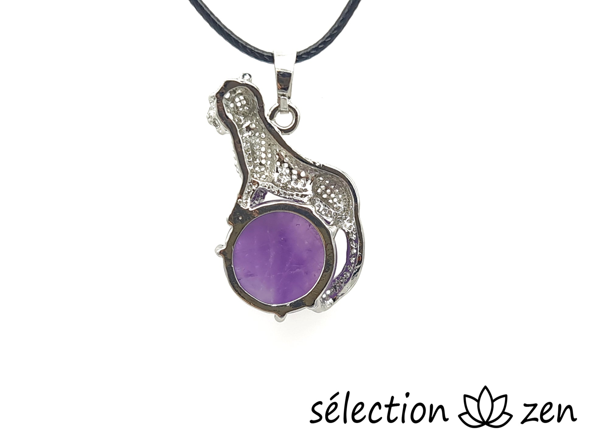 selection zen pendentif leopard améthyste