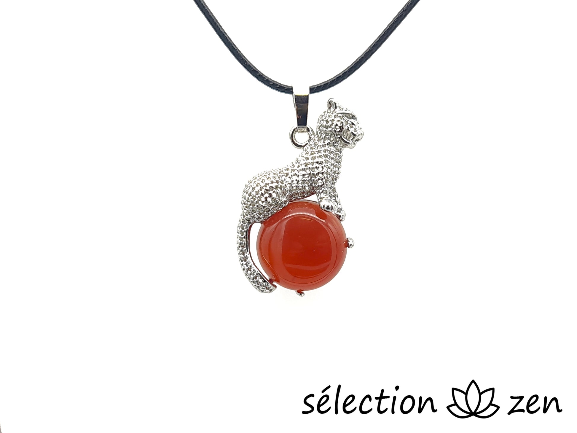 pendentif léopard cornaline selection-zen