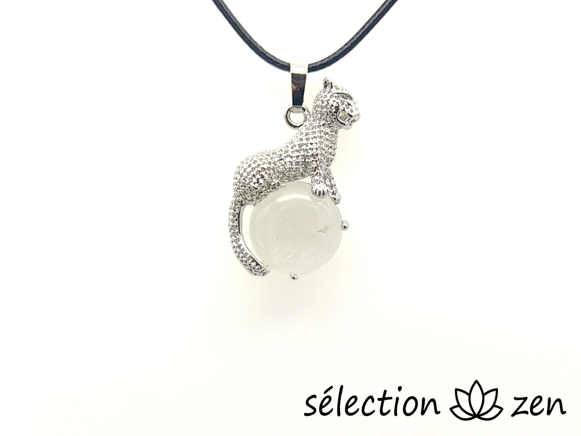pendentif léopard cristal de roche selection-zen