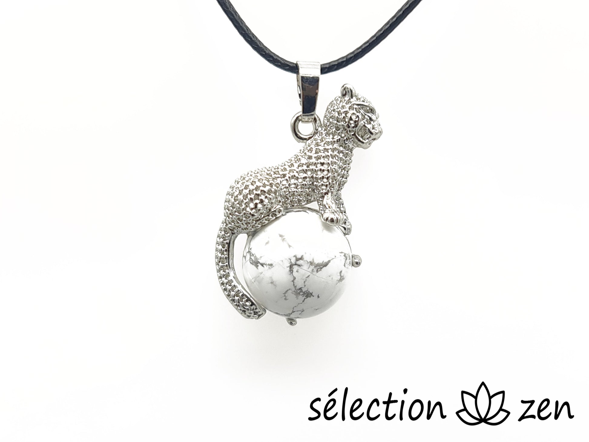 pendentif léopard howlite blanche selection-zen