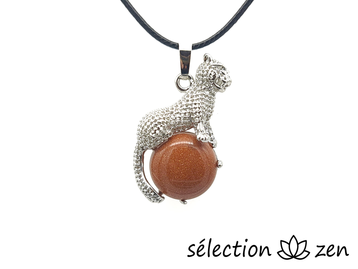 pendentif léopard pierre de sable marron selection-zen