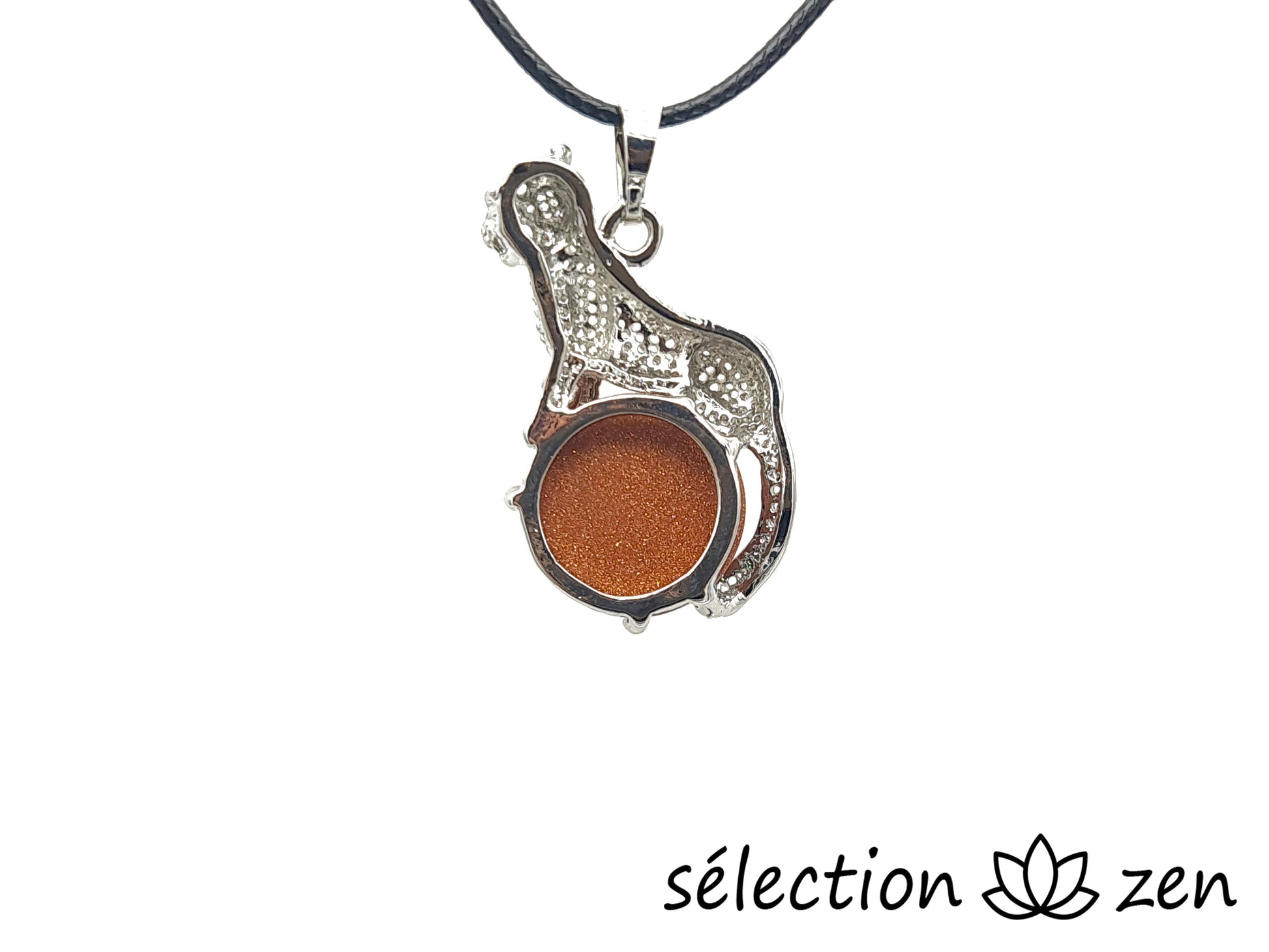 selection zen pendentif pierre de sable marron leopard