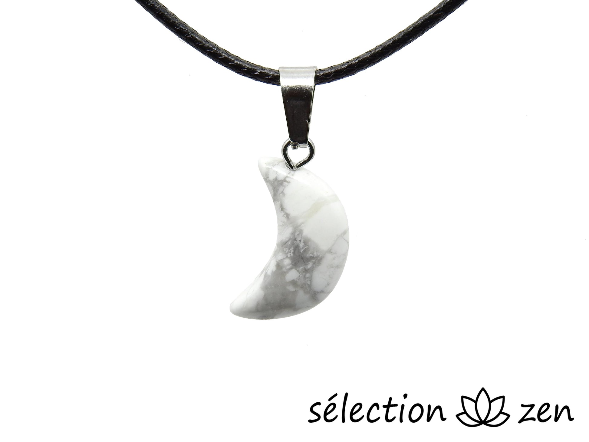 pendentif lune howlite blanche selection-zen