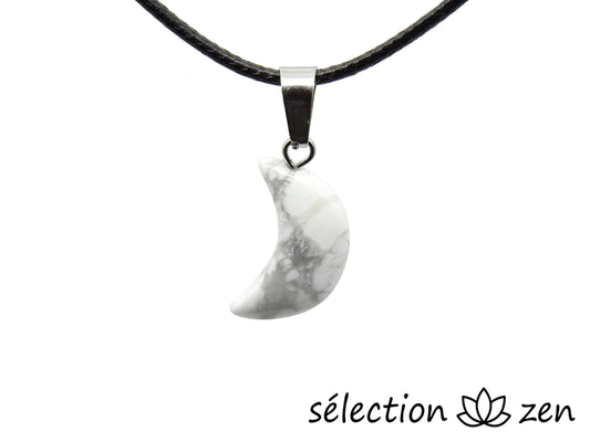 pendentif lune howlite blanche selection-zen