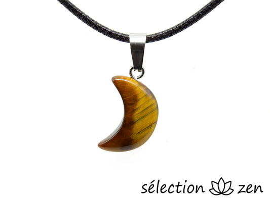 pendentif lune oeil de tigre jaune selection-zen