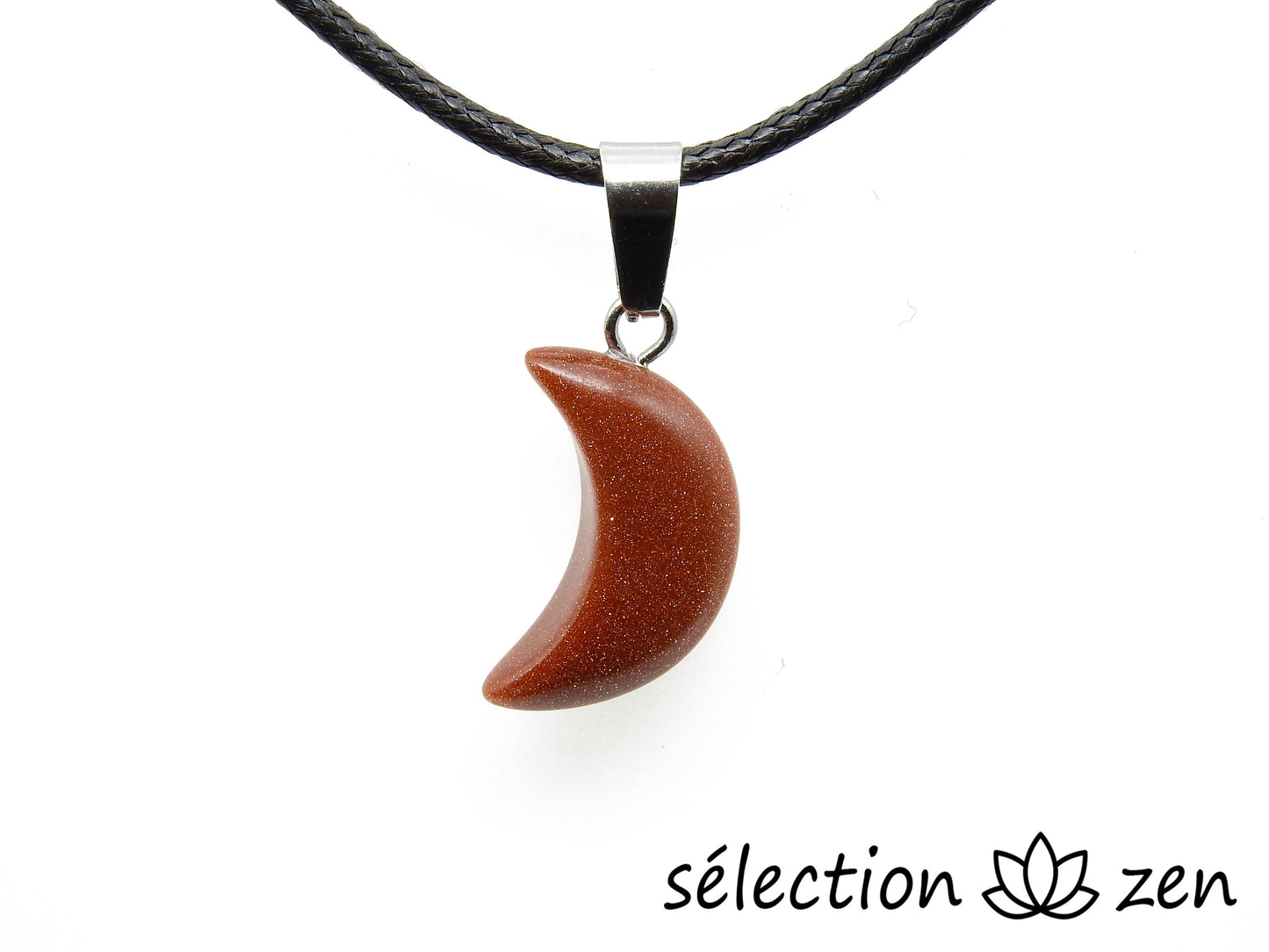 pendentif lune pierre de sable marron selection-zen