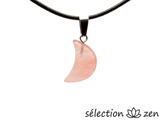 pendentif lune quartz cerise selection-zen