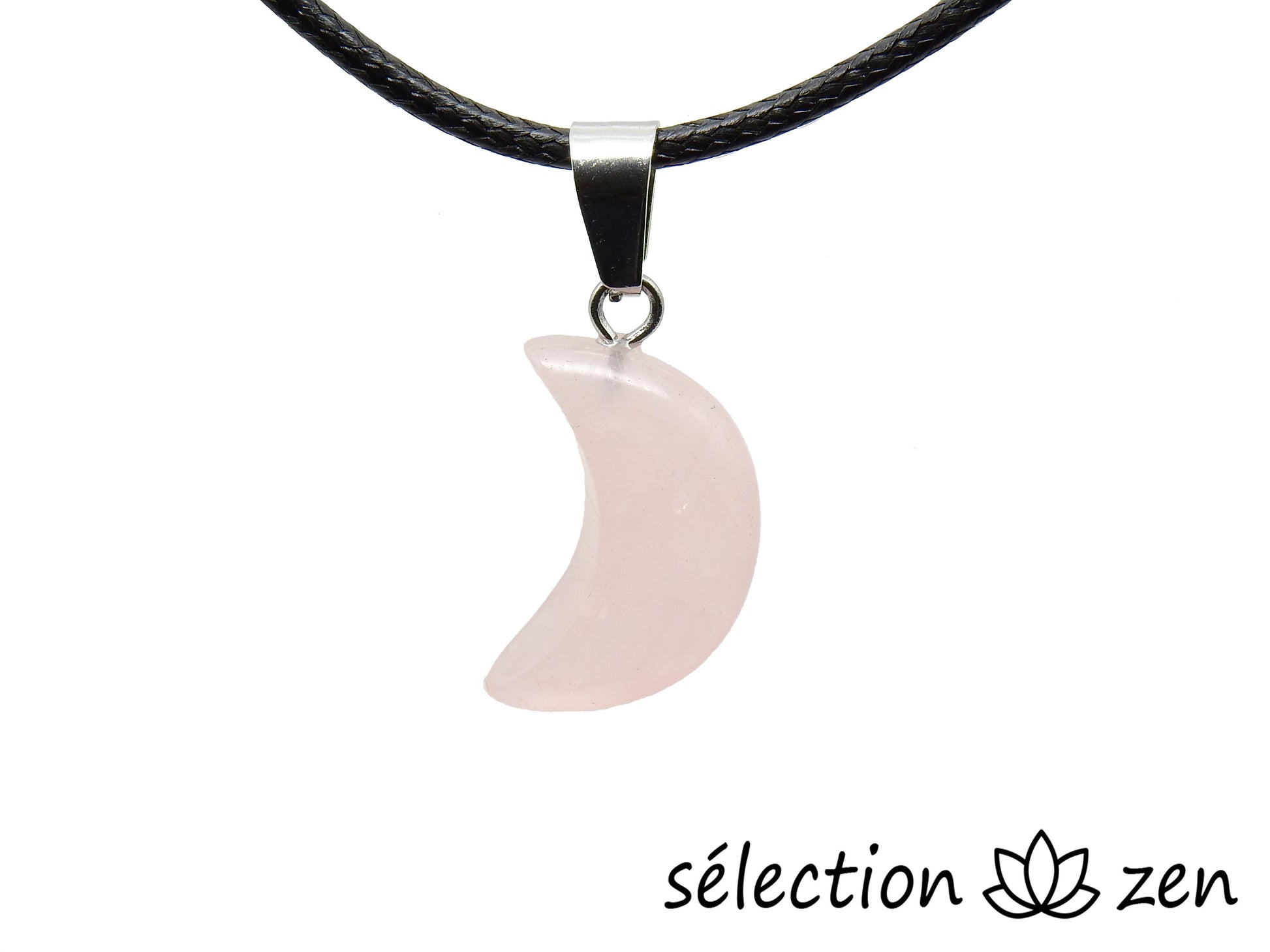 pendentif lune quartz rose selection-zen