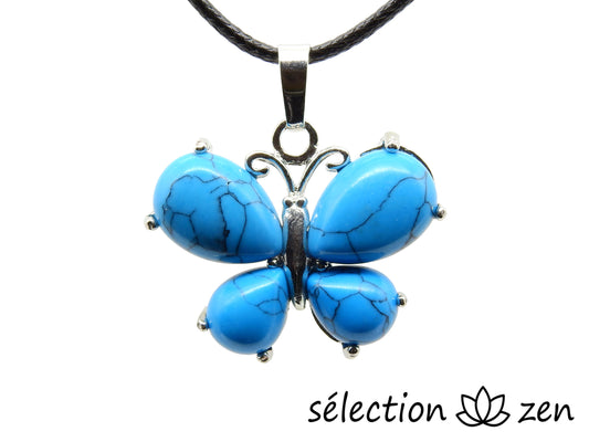 pendentif howlite bleue papillon selection-zen