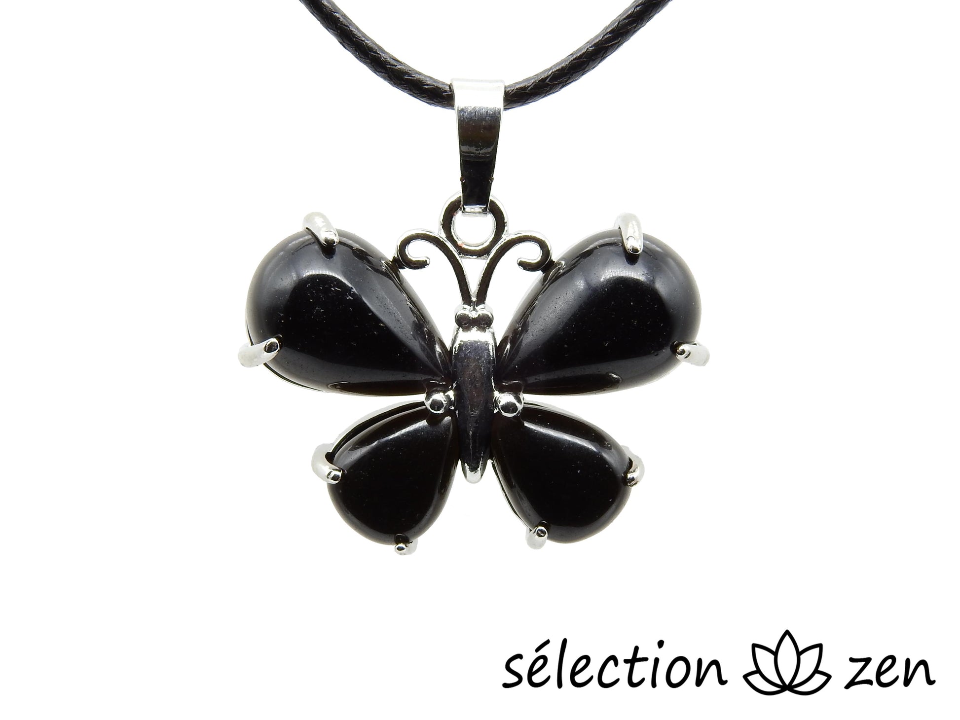 pendentif agate noire papillon selection-zen