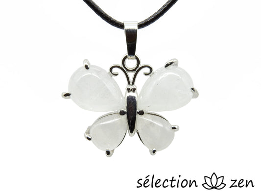 pendentif papillon quartz blanc selection-zen