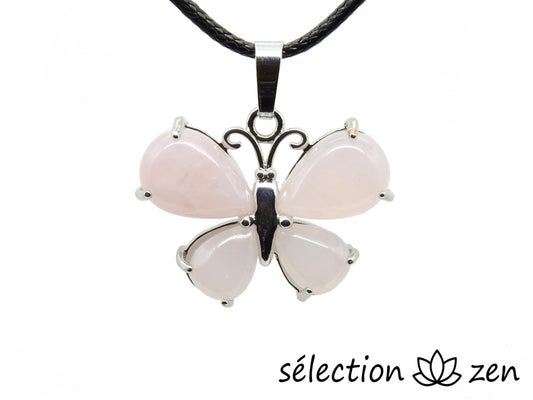 pendentif quartz rose papillon selection-zen