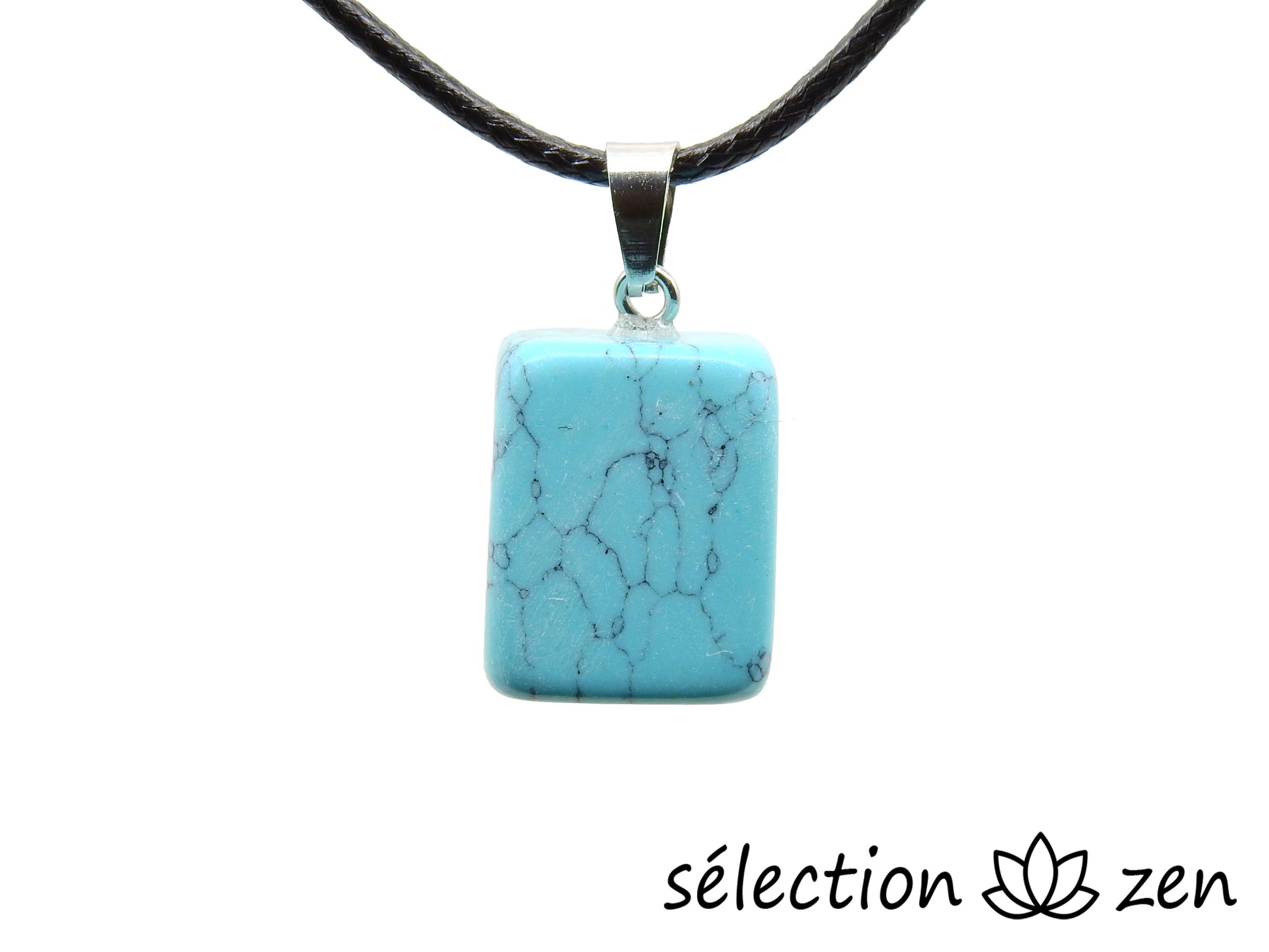 pendentif pierre roulée howlite turquoise selection-zen