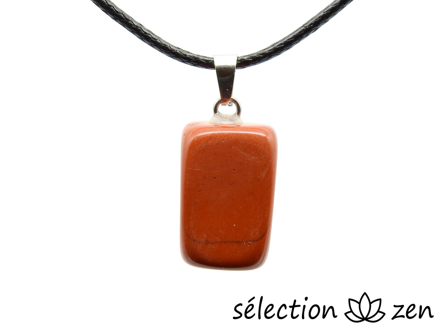 selection zen pendentif jaspe rouge pierre roulée