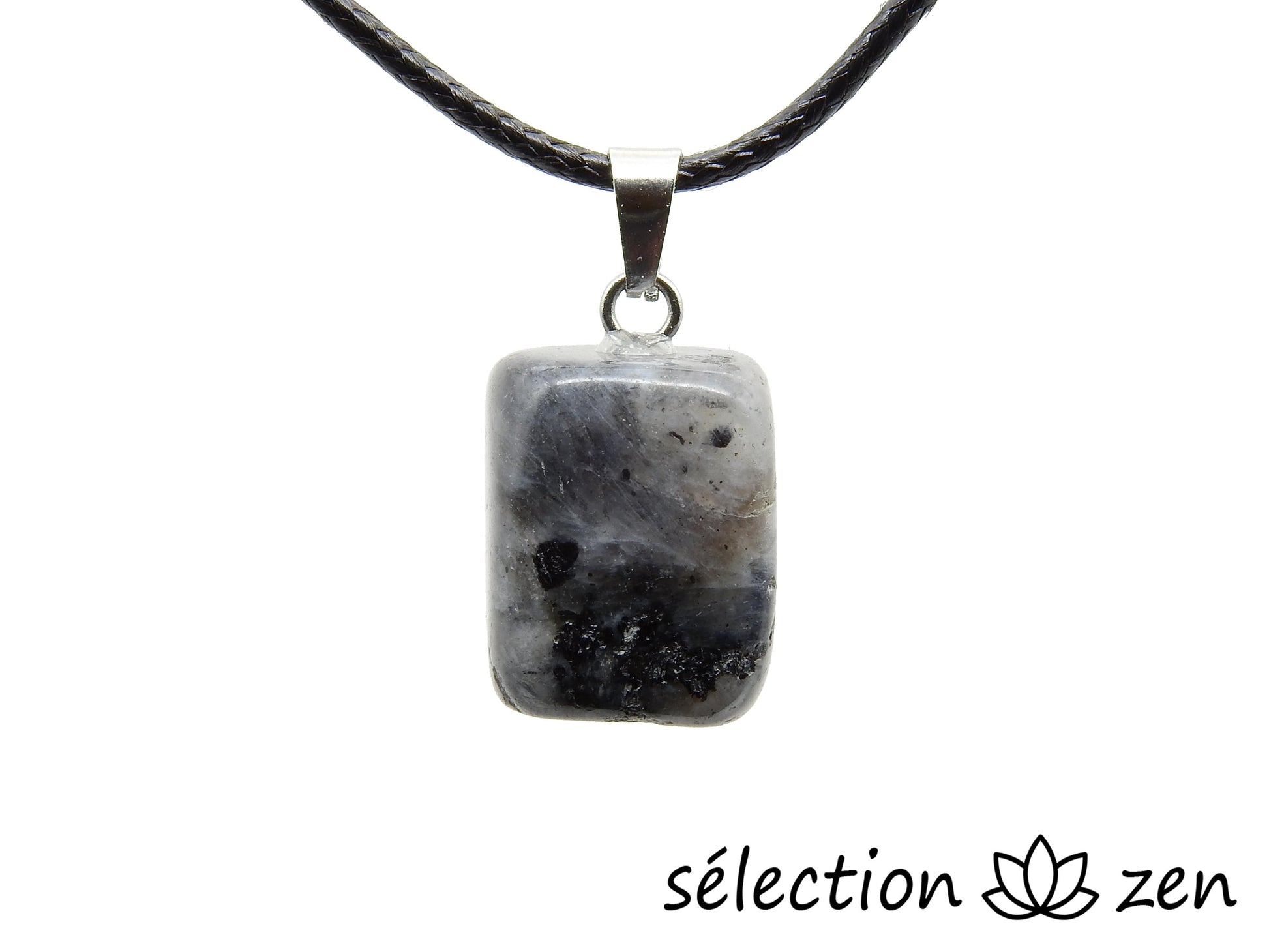 selection-zen pendentif larvikite pierre roulée