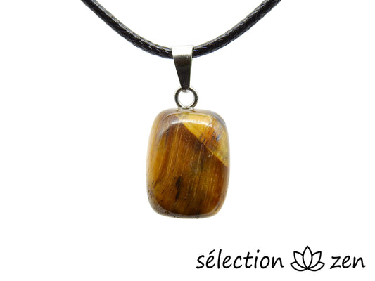oeil de tigre jaune pendentif pierre roulée selection zen