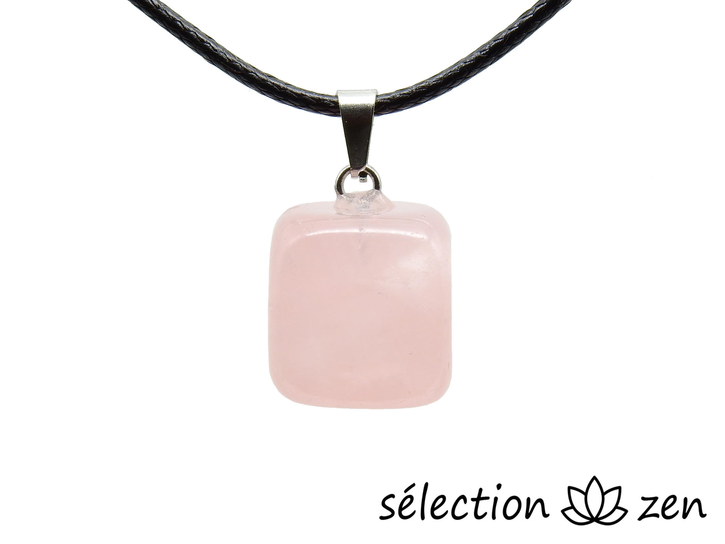 Pendentif pierre roulée quartz rose