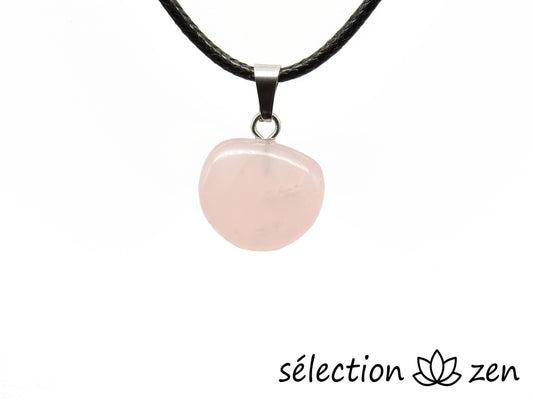 pendentif quartz rose pierre roulée PM selection zen