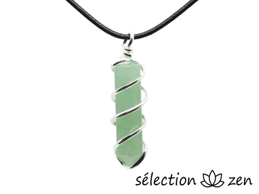 pendentif pointe aventurine dans spirale selection-zen