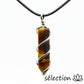 pendentif oeil de tigre jaune pointe spirale selection-zen