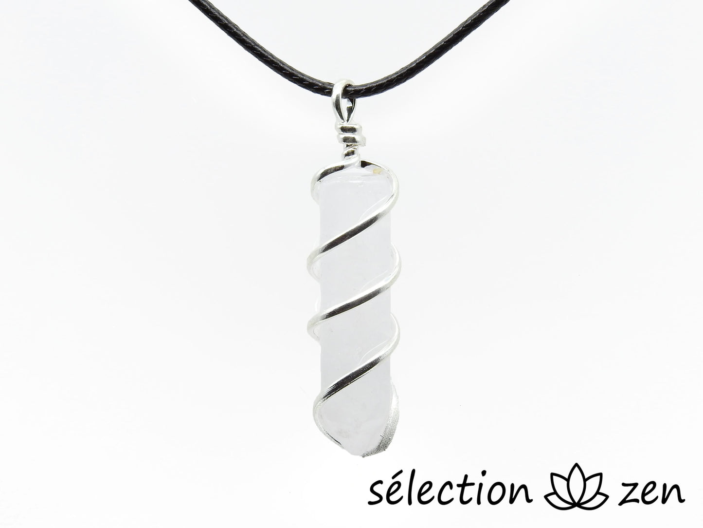 pendentif quartz blanc pointe spirale selection-zen