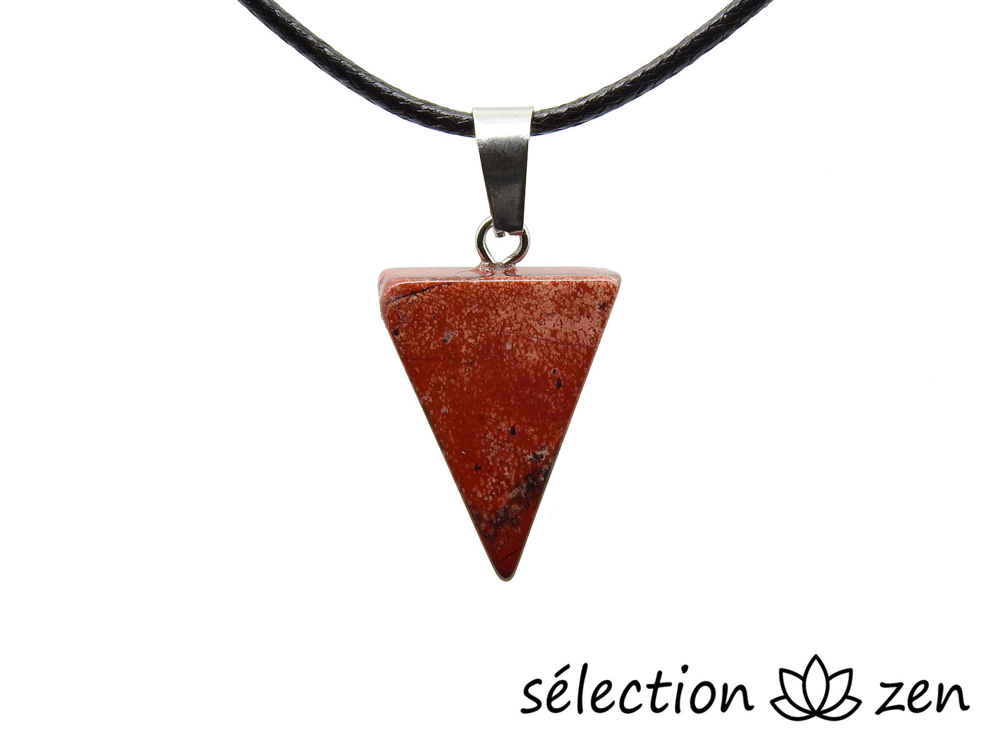 Pendentif triangle jaspe rouge