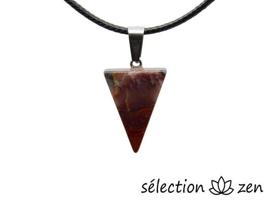 pendentif triangle jaspe rouge selection-zen