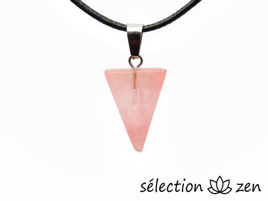 pendentif triangle quartz cerise selection-zen