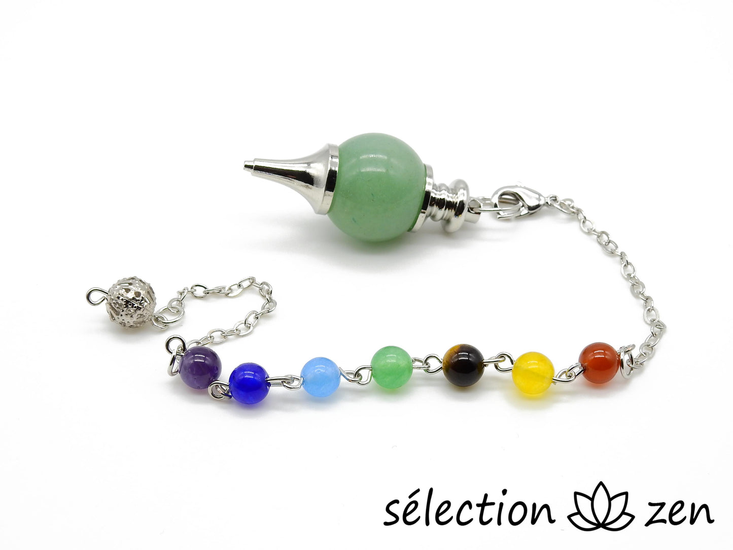 pendule boule aventurine chaine 7 chakras selection-zen