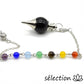 pendule boule onyx noir brillant avec chaine 7 chakras selection zen