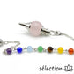 Pendule boule quartz rose avec chaîne 7 chakras