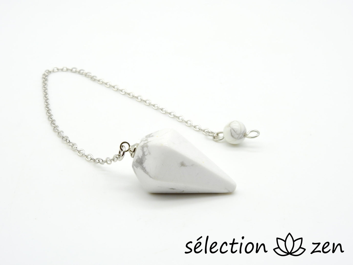 pendule pointe howlite blanche selection-zen
